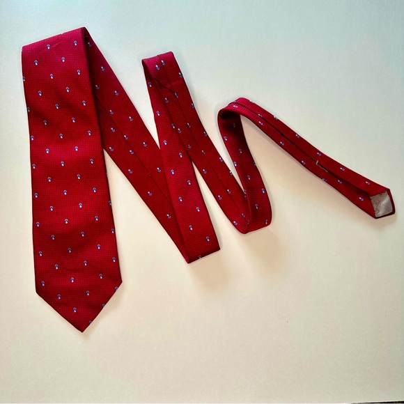 Vintage Dior Cravats Italian Silk Classic Red Dotted Designer Tie, Christian - Picture 6 of 6